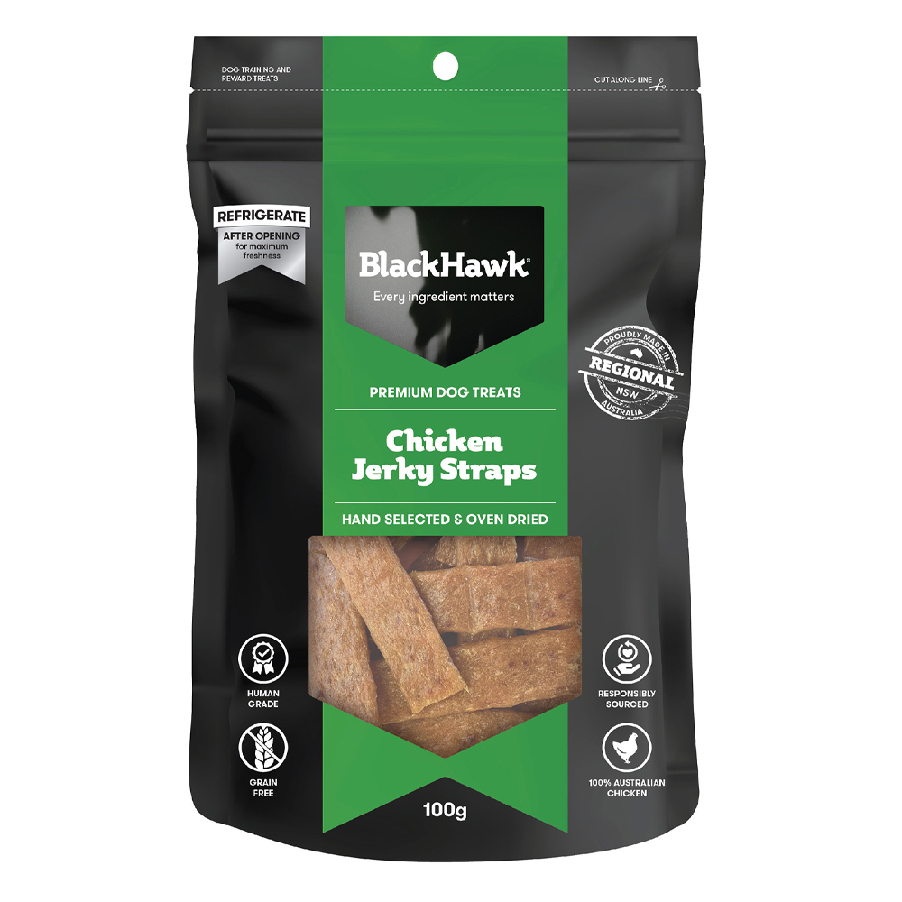 Black Hawk Chicken Jerky Straps Dog Treats  100 Gm