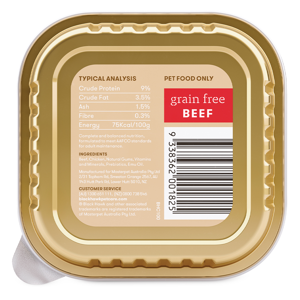 Black Hawk Grain Free Adult Beef Wet Dog Food 100gm