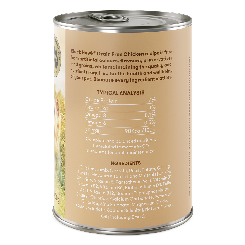 Black Hawk Grain Free Adult Chicken Wet Dog Food 400gm