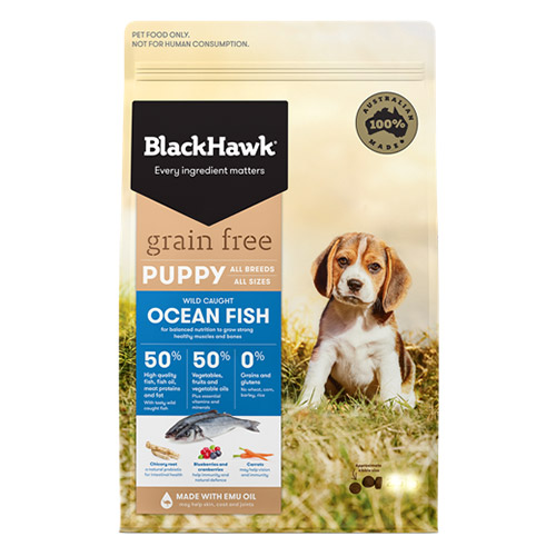 Black Hawk Grain Free Puppy Ocean Fish Dry Dog Food  2.5 Kg