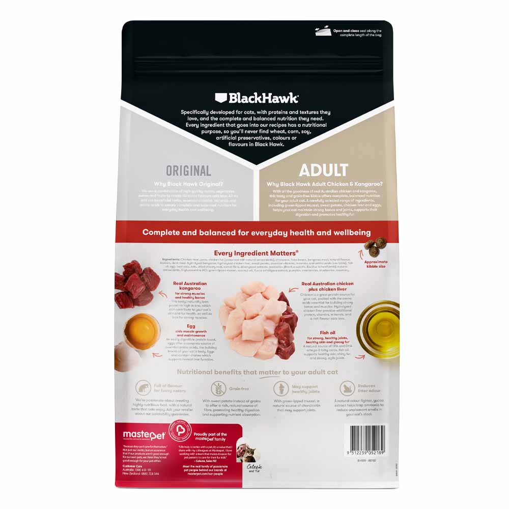 Black Hawk Original Adult 1+ Chicken & Kangaroo Dry Cat Food