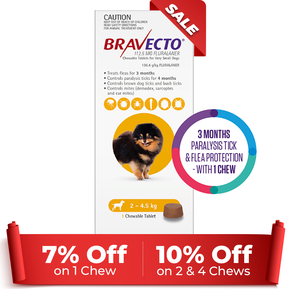 Bravecto For Toy Dogs 2-4.5Kg (Yellow)