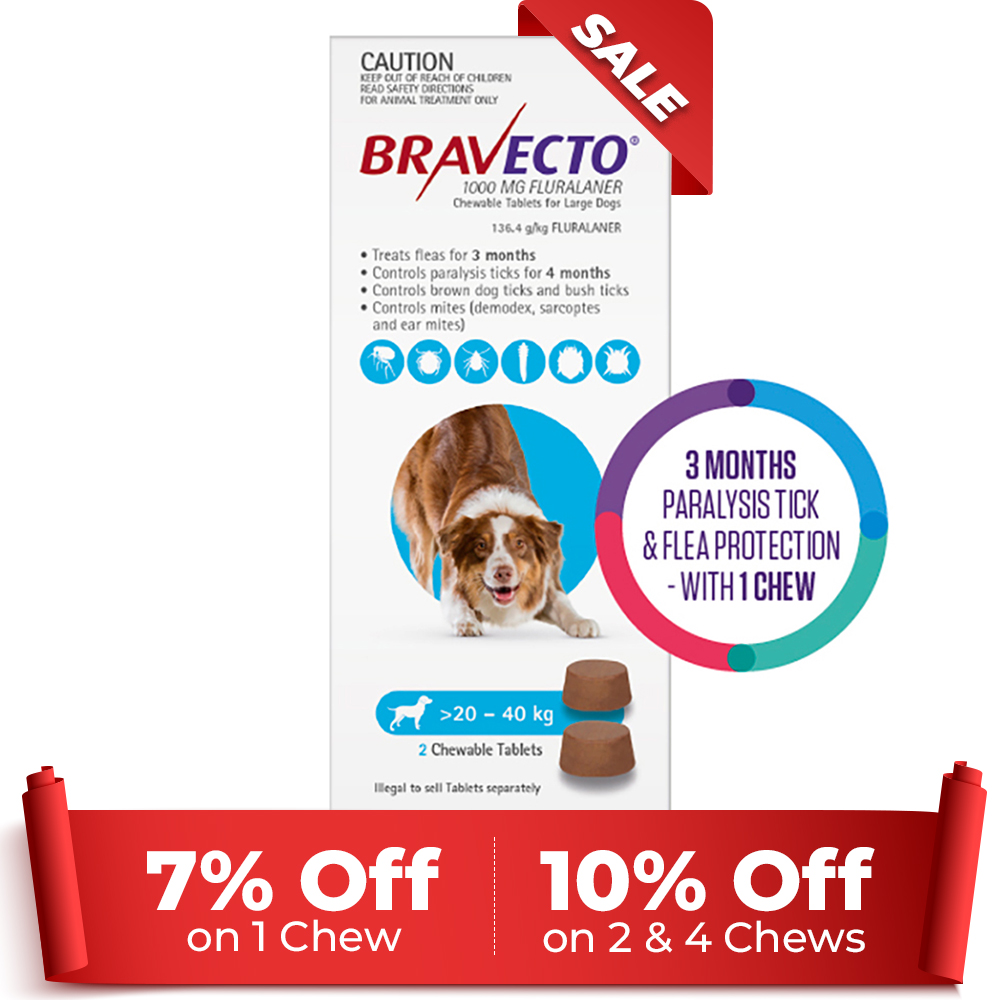 Bravecto For Large Dogs 20-40kg (Blue)
