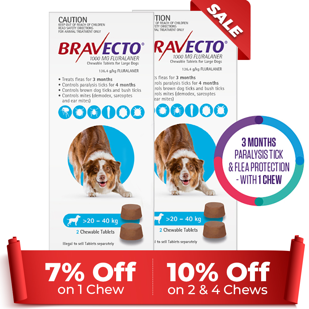 Bravecto For Large Dogs 20-40kg (Blue)