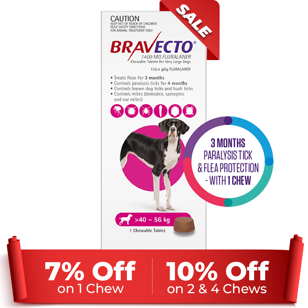Bravecto For Extra Large Dogs 40-56Kg (Pink)