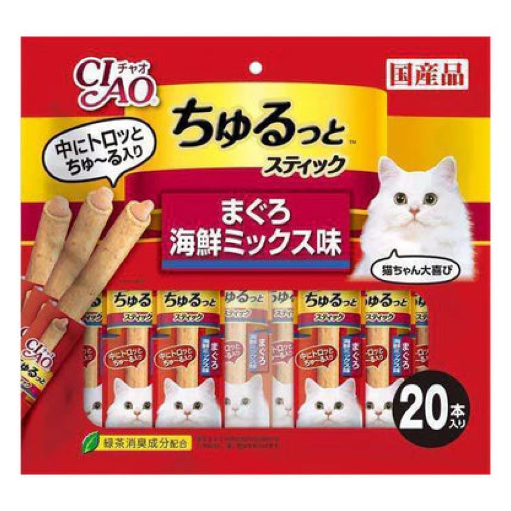 Ciao Churutto Stick Maguro With Scallop Formula  20 Pieces