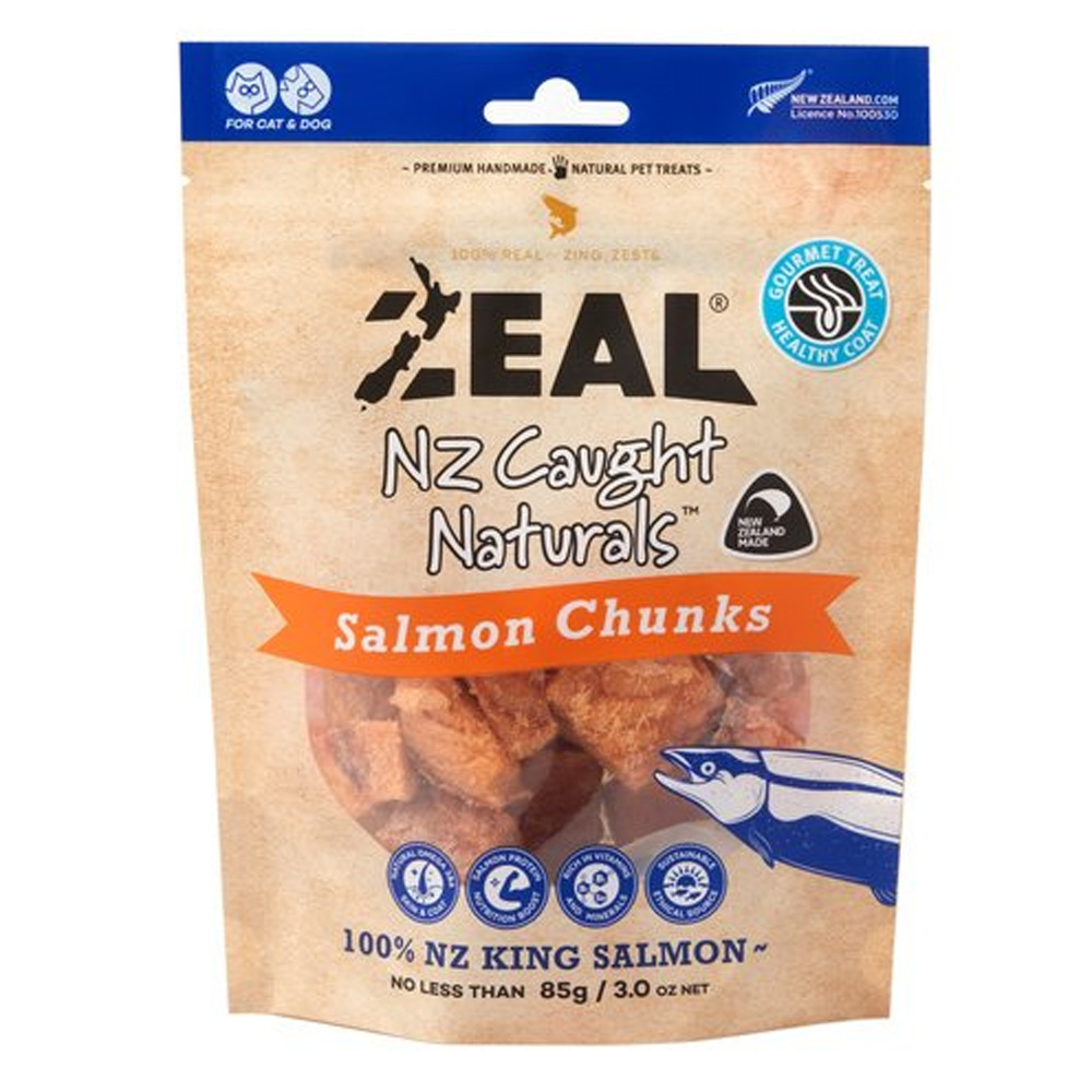 Zeal NZ Caught Naturals Salmon Chunks Treats for Dogs and Cats