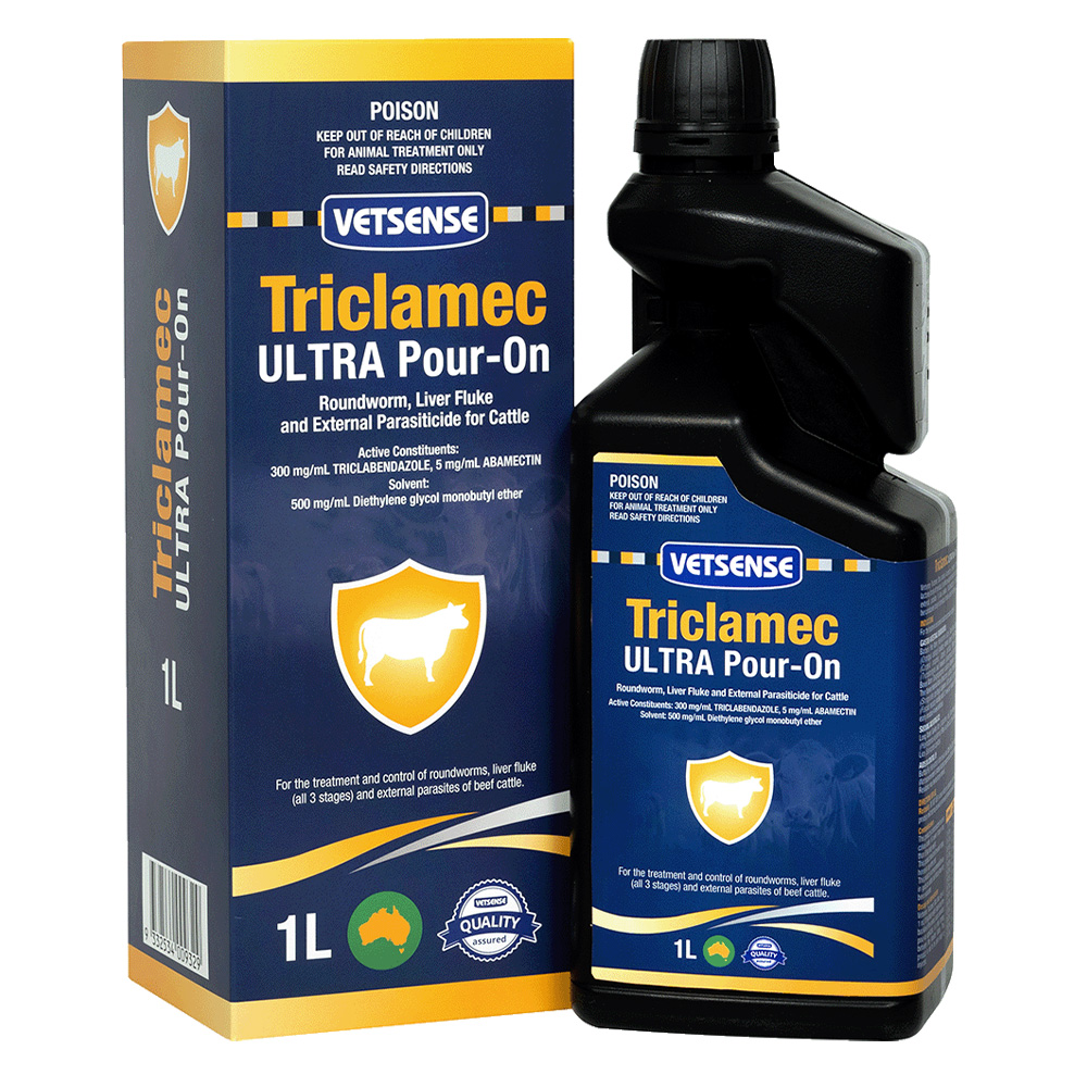 Vetsense Triclamec Ultra Pour-On for Cattle for Farm Animals