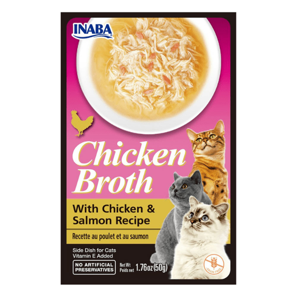 Inaba Chicken Broth With Chicken & Salmon Recipe For Cats  50 Gm