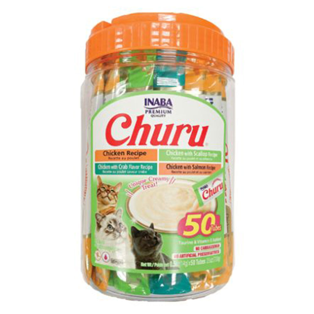 Inaba Churu Chicken And Seafood Recipe Variety Packs Cat Treats  50 Tubes