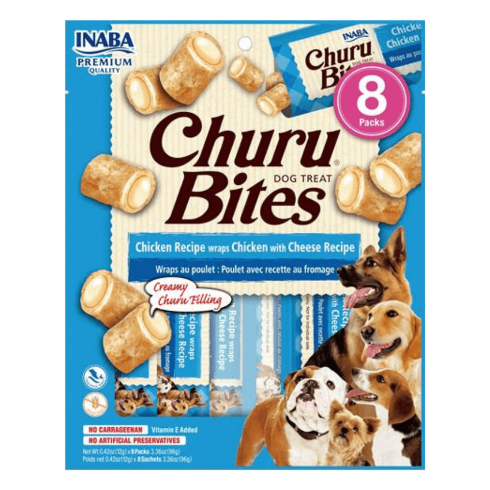 Inaba Churu Bites Chicken Recipe Wraps Chicken With Cheese Recipe Dog Treat  8 Pack