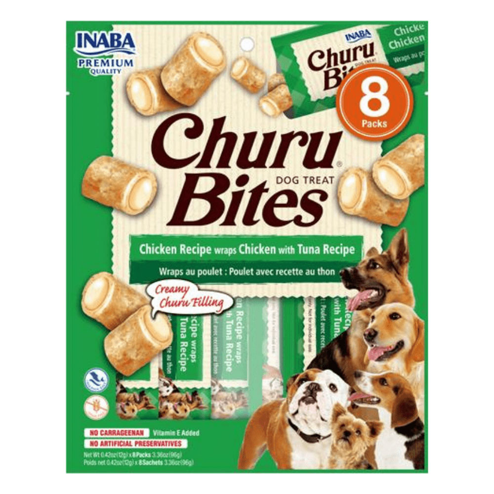 Inaba Churu Bites Chicken Recipe Wraps Chicken With Tuna Recipe Dog Treat  8 Pack