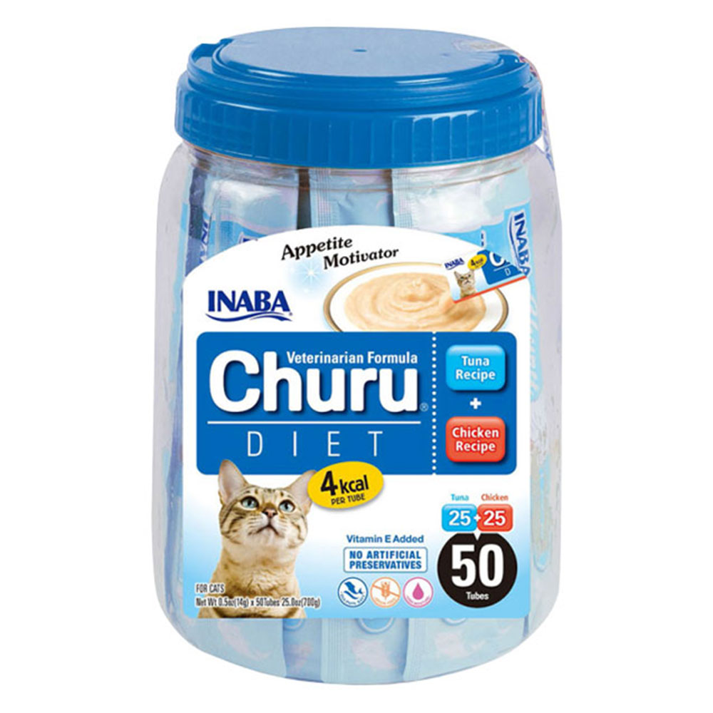 Inaba Churu Diet Tuna Recipe + Chicken Recipe For Cats  50 Tubes