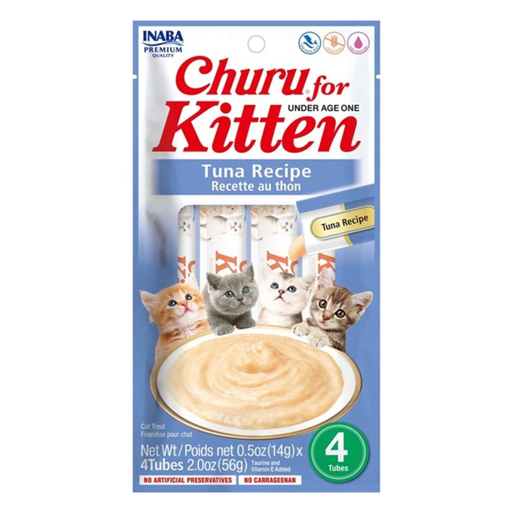 Inaba Churu For Under Age One Kitten Tuna Recipe Cat Treat  4 Tubes