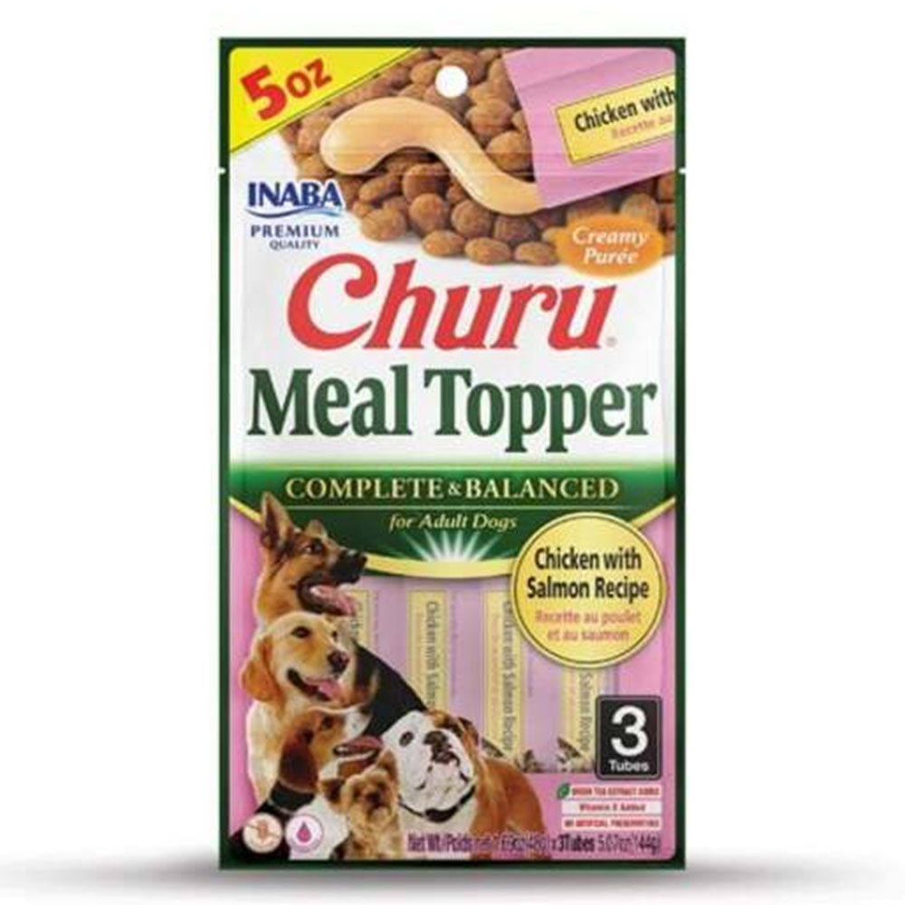 Inaba Churu Meal Topper Chicken With Salmon Recipe For Adult Dogs  3 Tubes