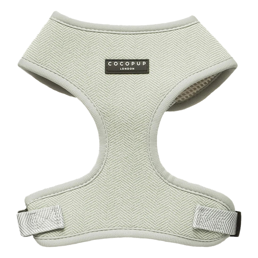 Cocopup London Adjustable Neck Harness for dogs Sage Tweed