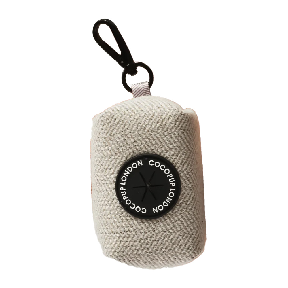 Cocopup London Poop Bag Holder for dogs Brown Tweed