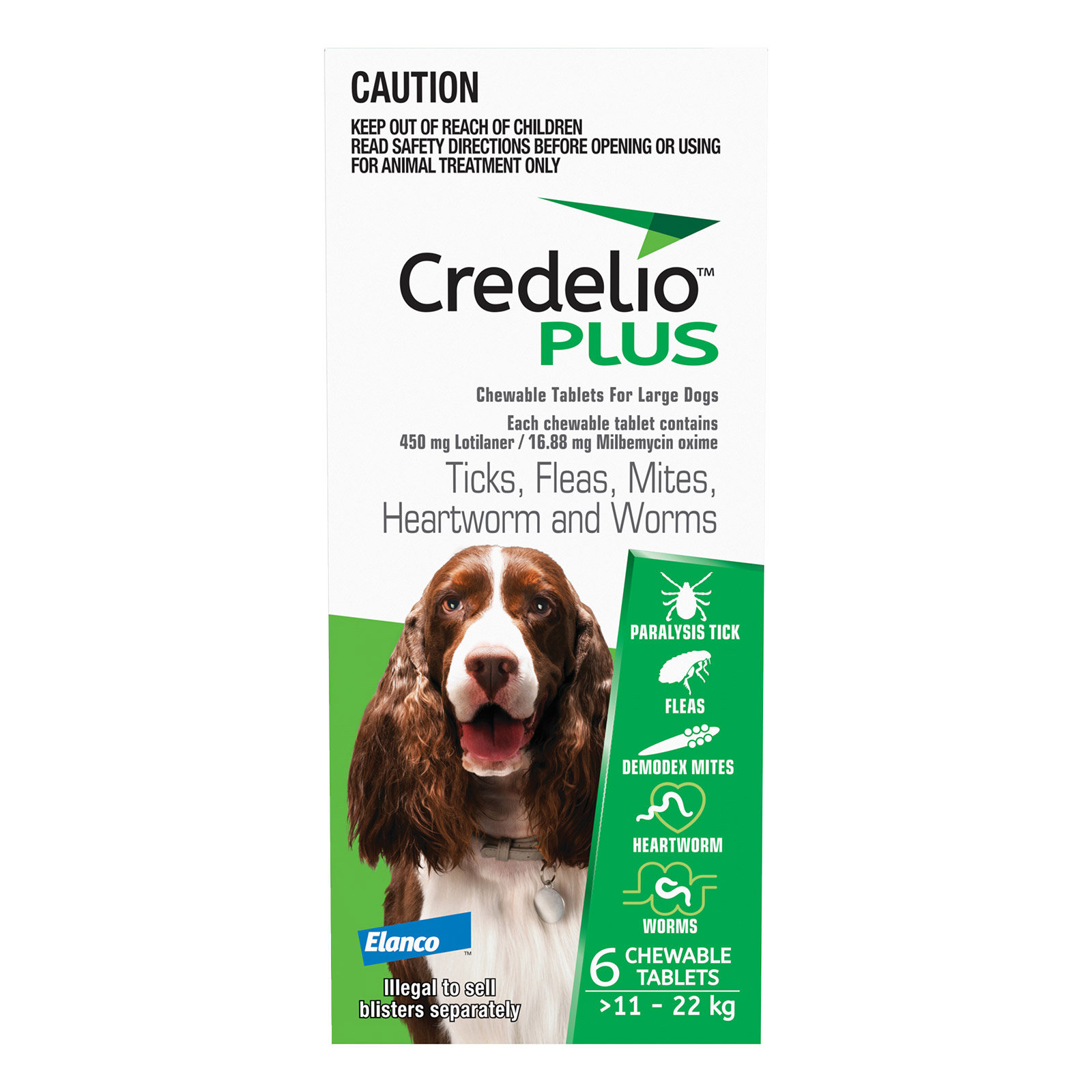 Credelio Plus For Large Dogs 11 - 22 Kg Green