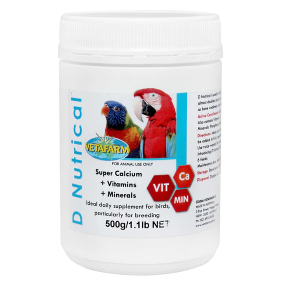 Vetafarm D Nutrical Super Calcium Supplement for Birds for Bird Supplies