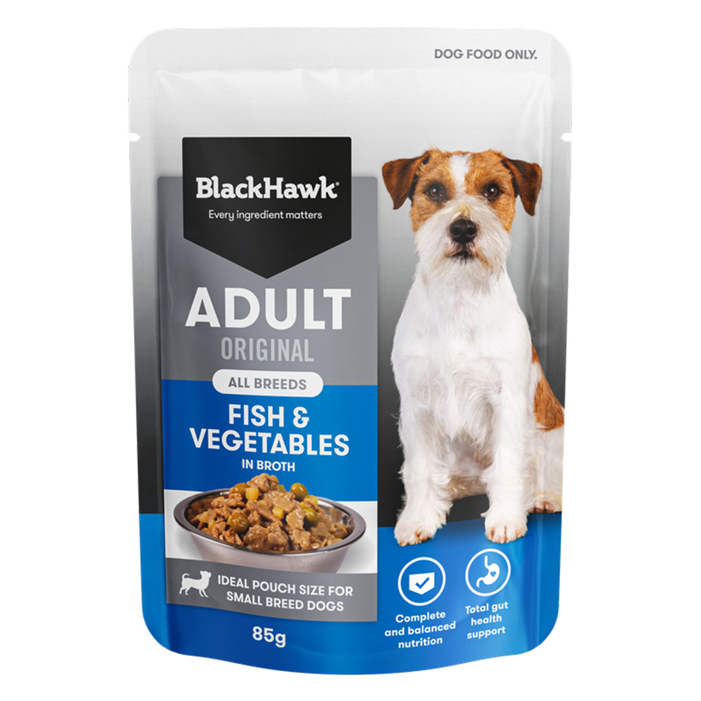 Black Hawk Adult Original All Breeds Fish & Vegetables in Broth Wet Dog Food