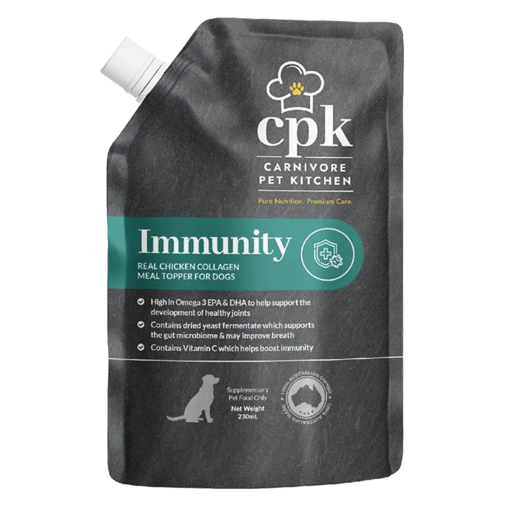 Carnivore Pet Kitchen Immunity Real Chicken Collagen Meal Topper for Dogs 230 ml