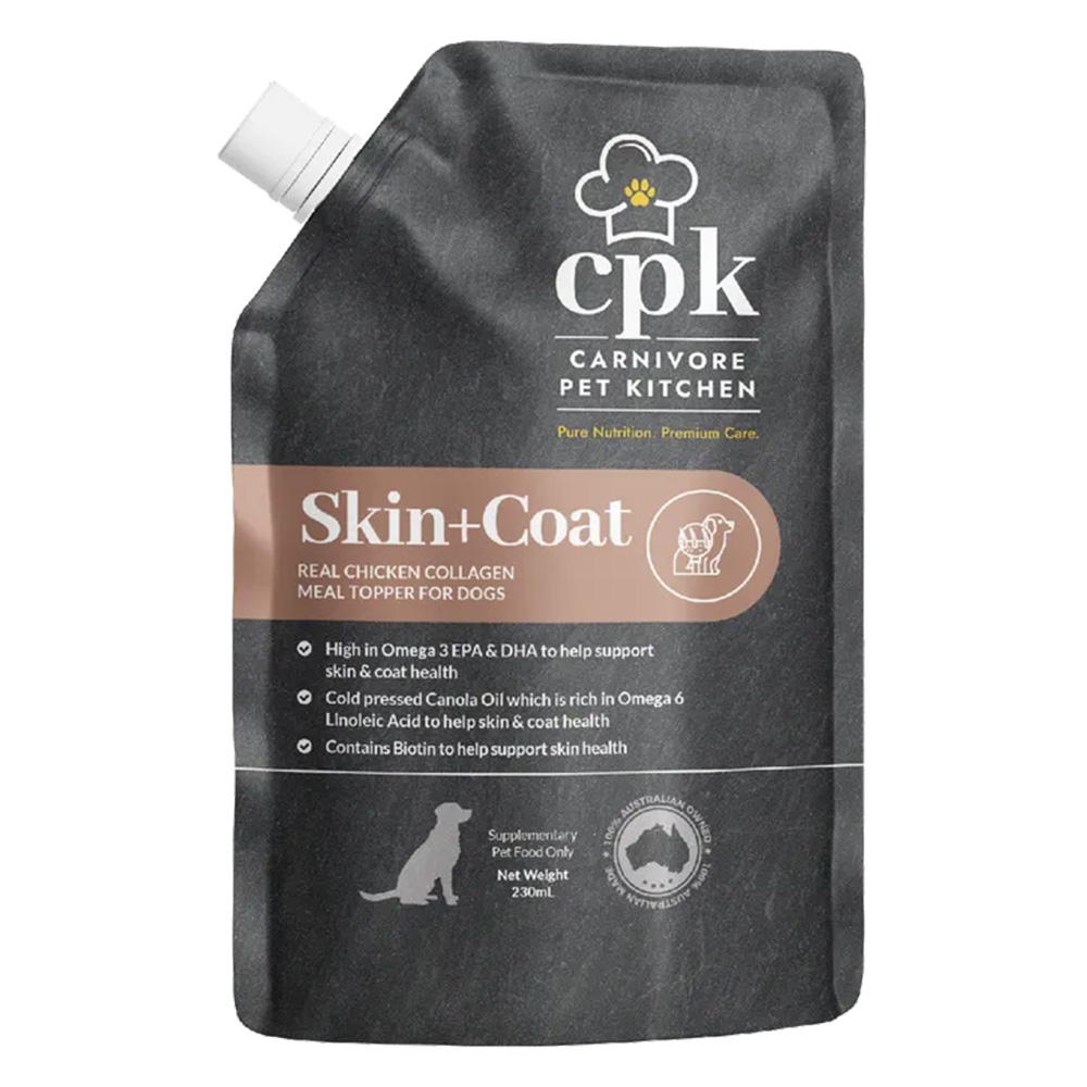 Carnivore Pet Kitchen Skin + Coat Real Chicken Collagen Meal Topper for Dogs 230 ml