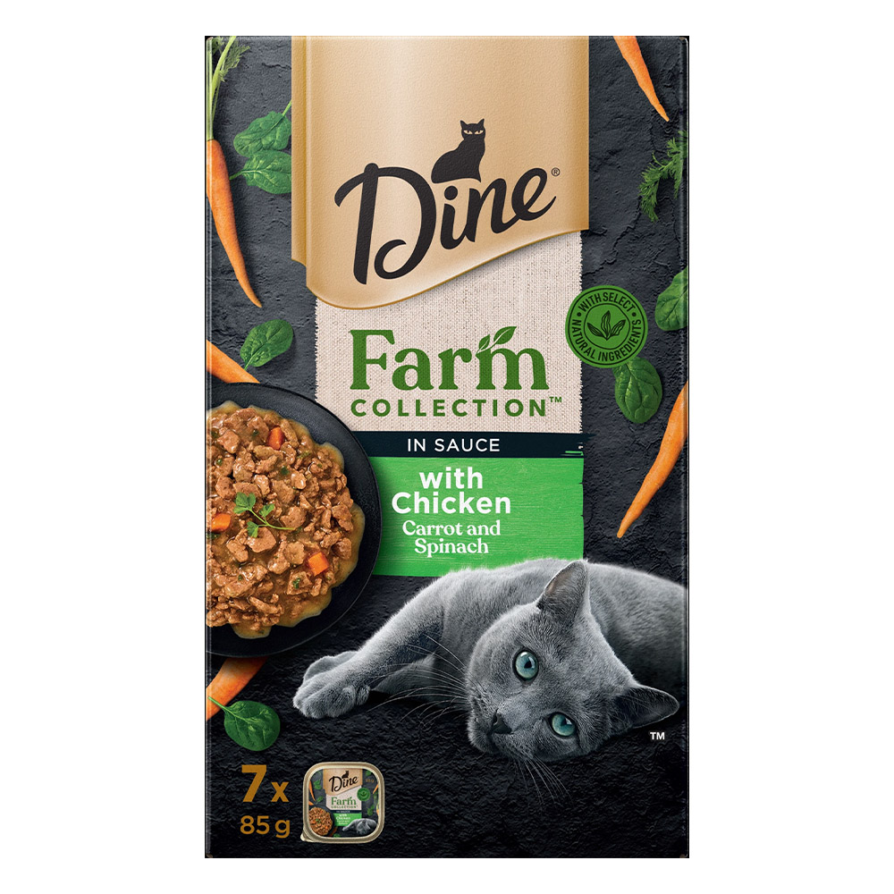 Dine Farm Collection in Sauce with Chicken Carrot and Spinach Wet Cat Food