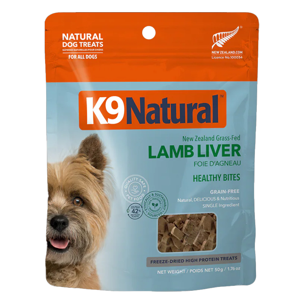 K9 Natural New Zealand Grass-Fed Lamb Liver Healthy Bites Dog Treats