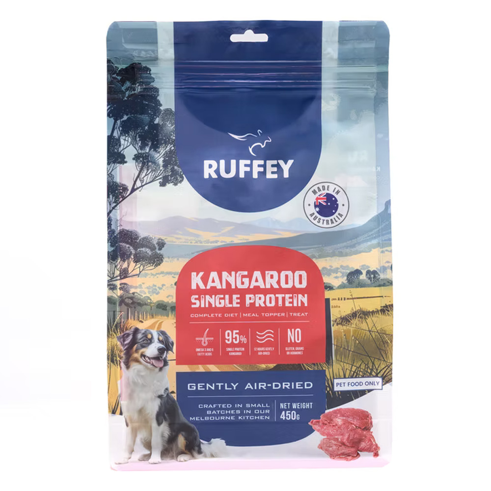 Ruffey Air Dried Kangaroo Single Protein Dry Dog Food