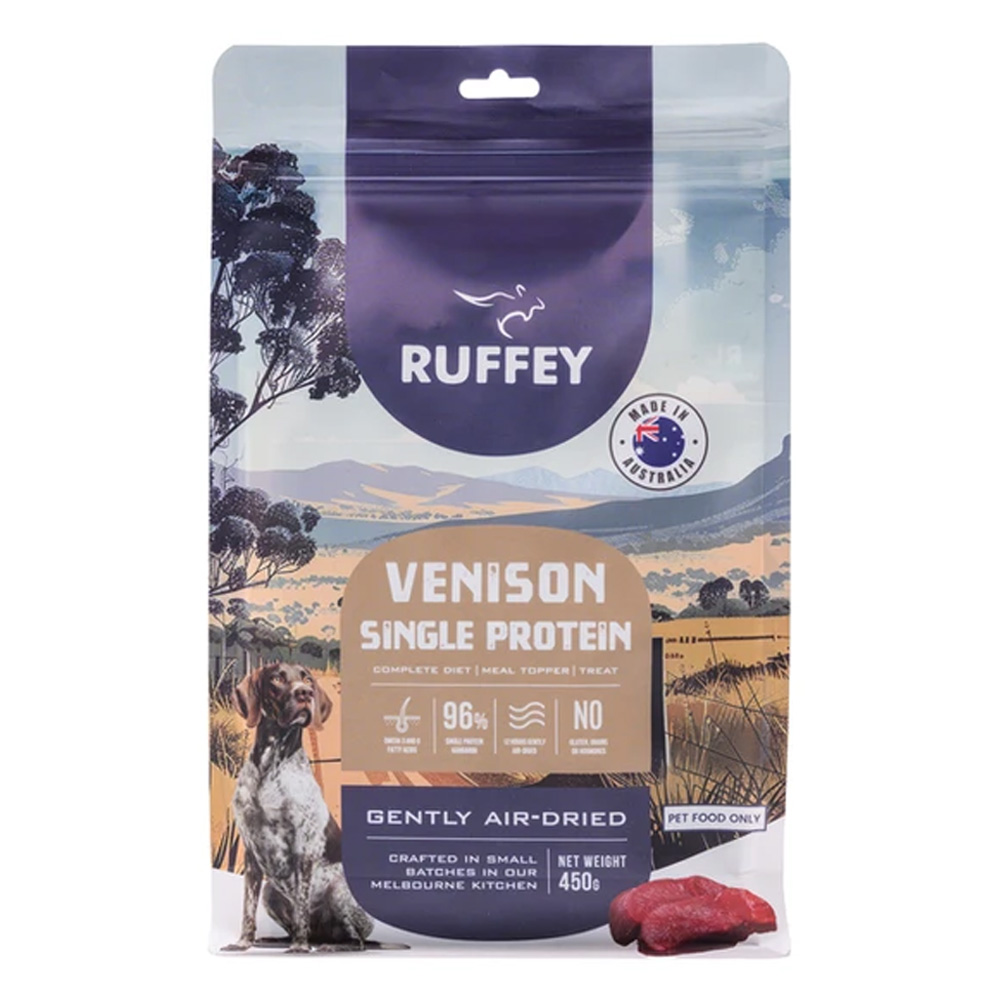 Ruffey Air Dried Venison Single Protein Dry Dog Food