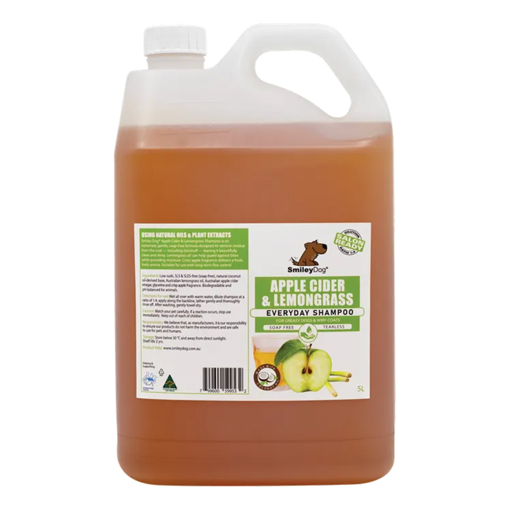 Smileydog Apple Cider & Lemongrass Everyday Shampoo For Dogs  5 Litres