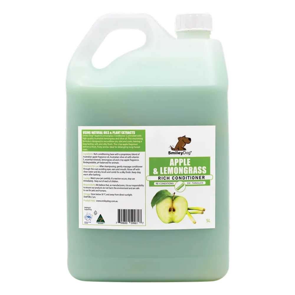 Smileydog Apple & Lemongrass Rich Conditioner For Dogs  5 Litres