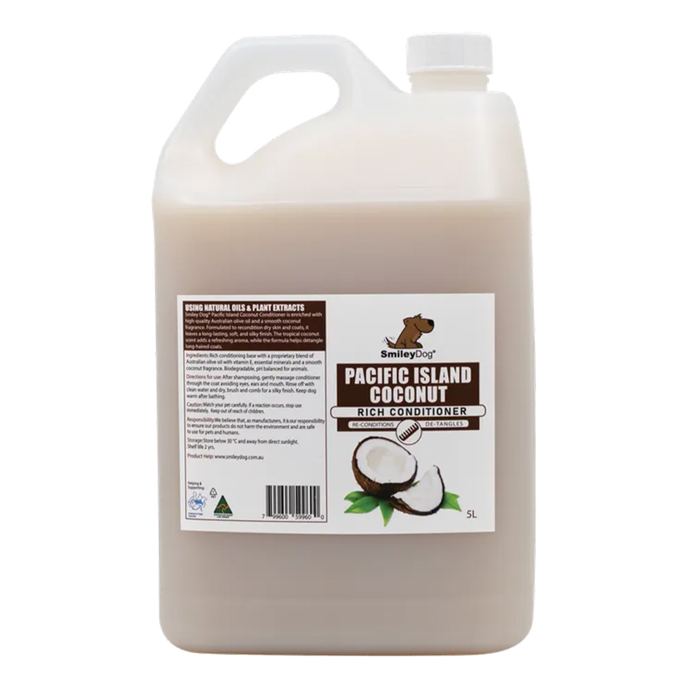 Smileydog Pacific Island Coconut Conditioner For Dogs  5 Litres