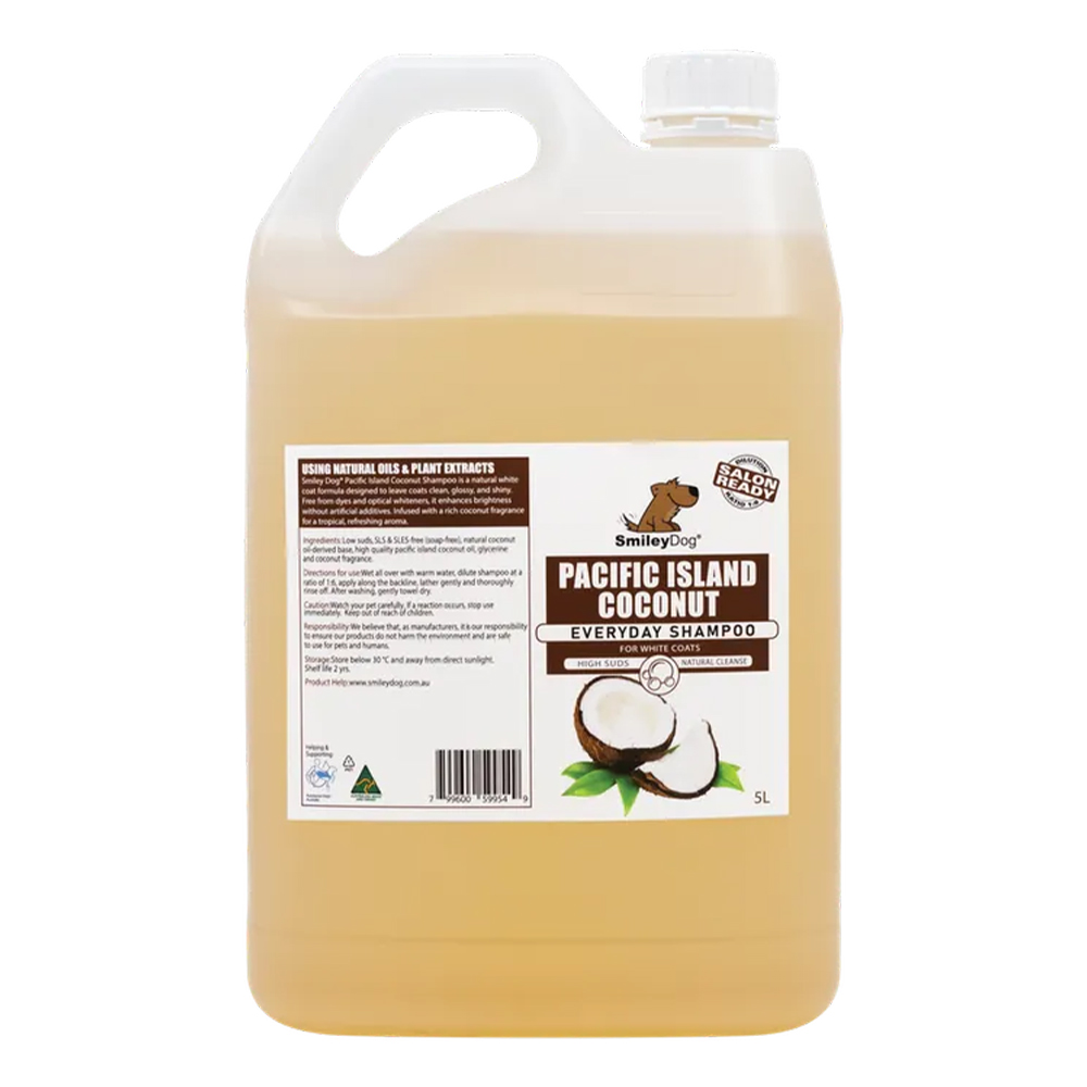 Smileydog Pacific Island Coconut Everyday Shampoo For Dogs  5 Litres