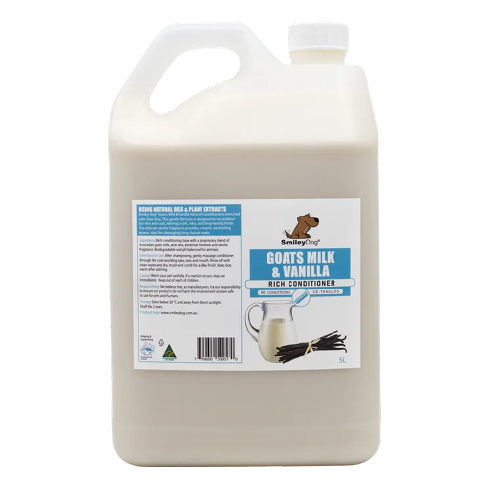 Smileydog Goats Milk & Vanilla Rich Conditioner For Dogs  5 Litres