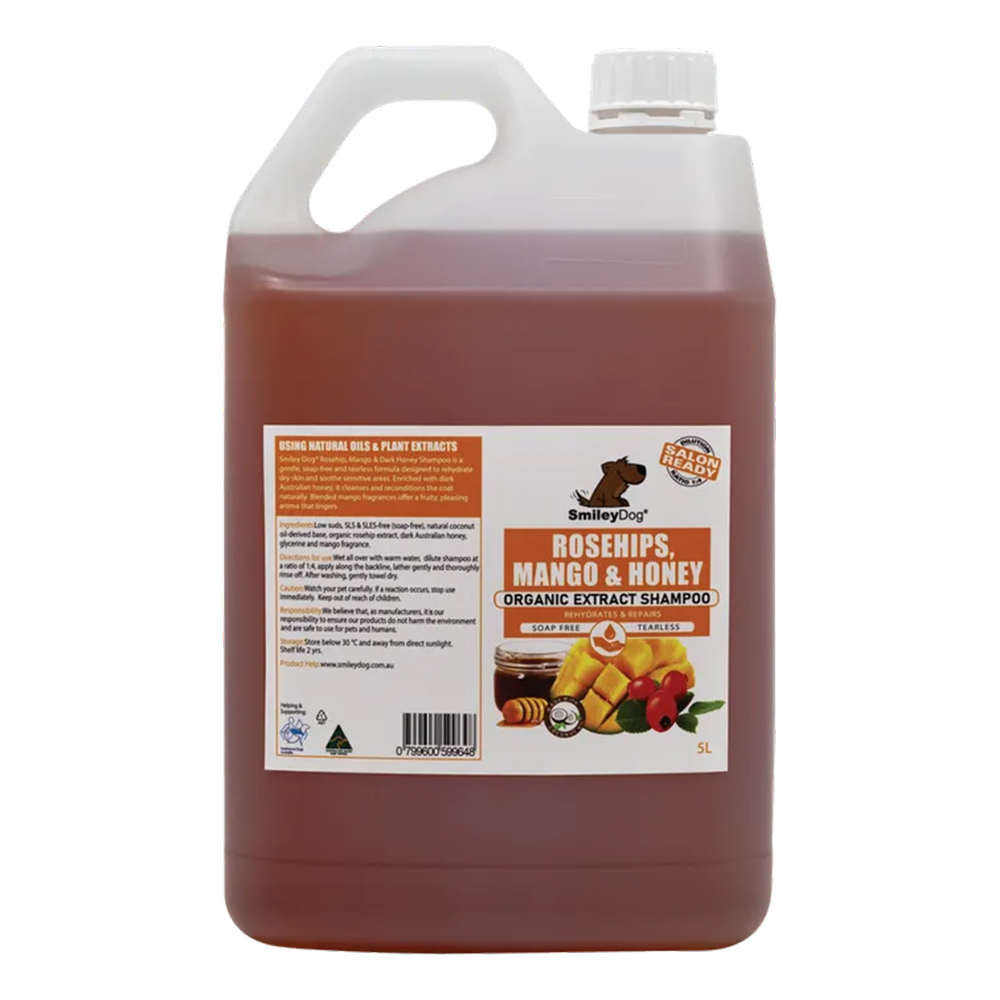 SmileyDog Rosehips, Mango & Honey Organic Extract Shampoo for Dogs