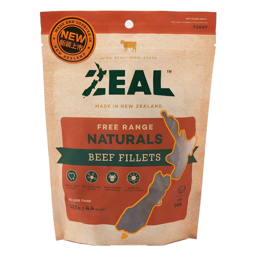 Zeal Free Range Naturals Beef Fillets Dog Treats  125 Gm