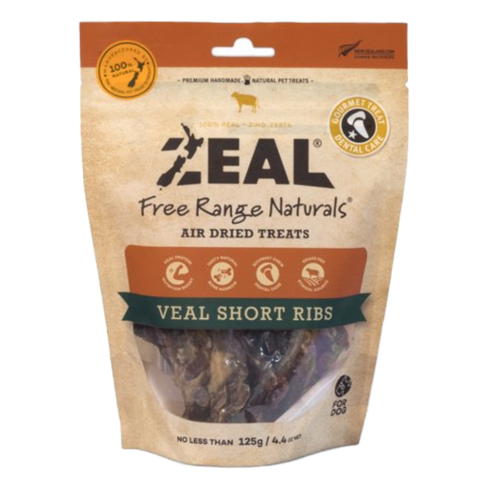 Zeal Free Range Naturals Air Dried Veal Short Ribs Dog Treats  125 Gm