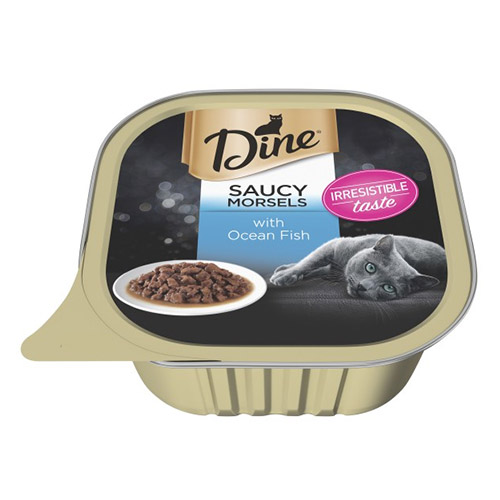 Dine Cat Adult Saucy Morsels Ocean Fish 85g X 14 Cans