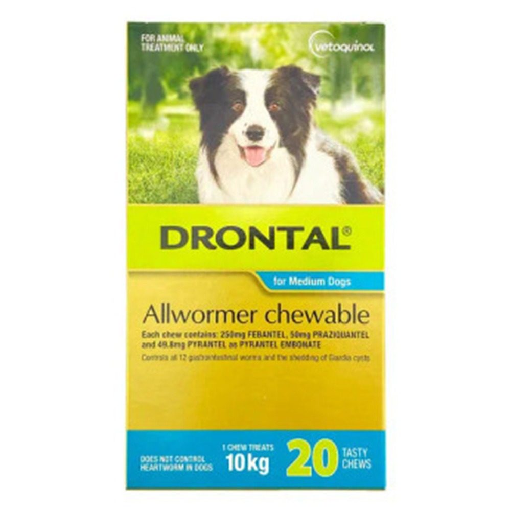 Drontal Wormers Chewable For Dogs Up To 10Kg (Aqua)