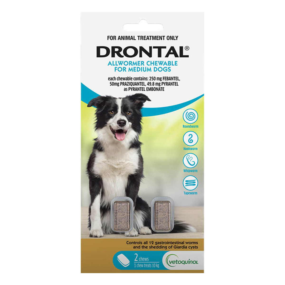 Buy Drontal Wormers Chewable For Dogs Up To 10Kg (Aqua) Online