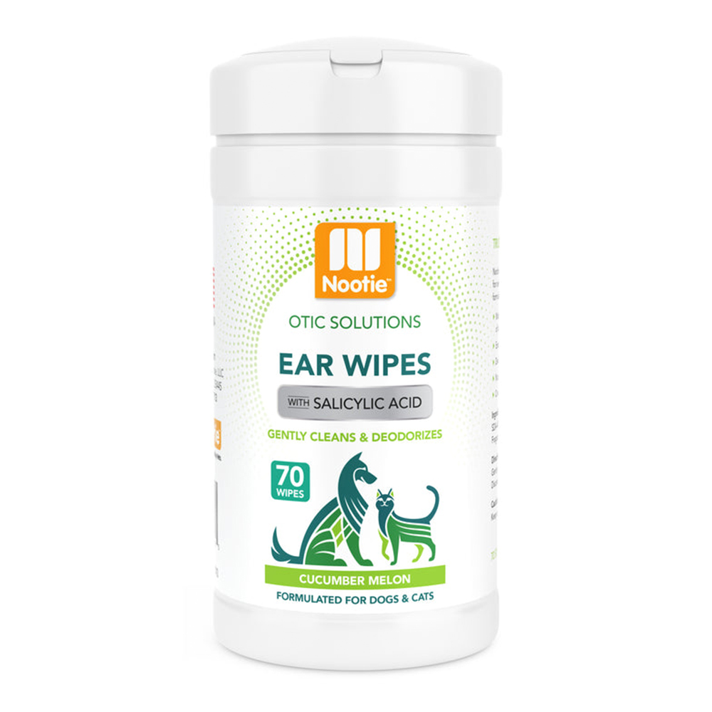 Nootie Otic Solutions Ear Wipes with Salicylic Acid for Dogs & Cats for Dog Supplies