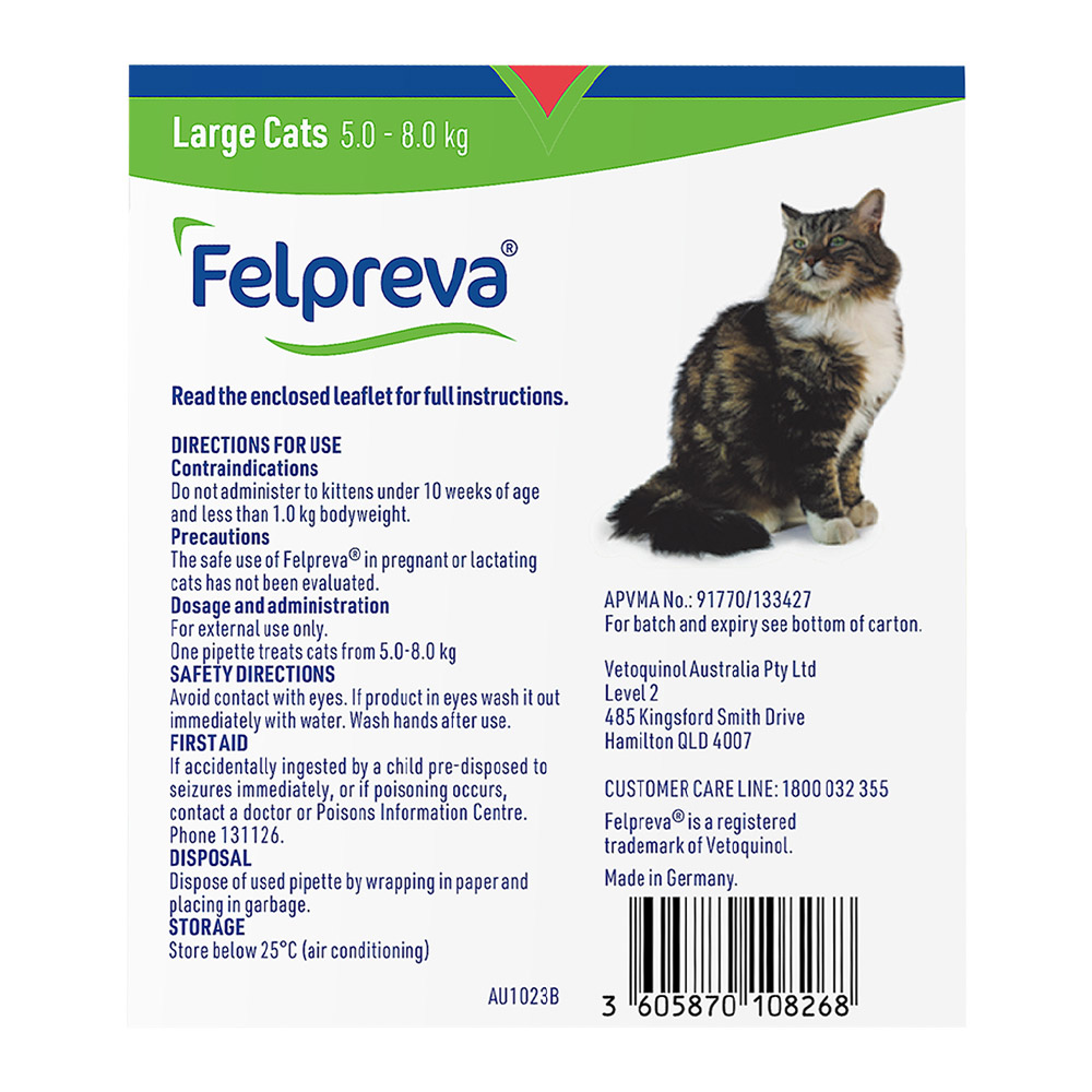 Felpreva Spot-On for Large Cats 5 to 8kg