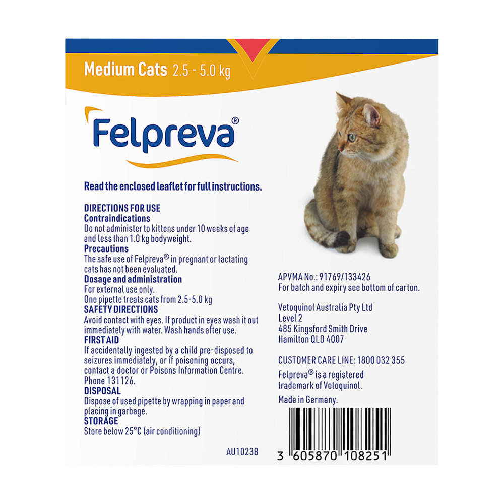 Felpreva Spot-On for Medium Cats 2.5 to 5kg