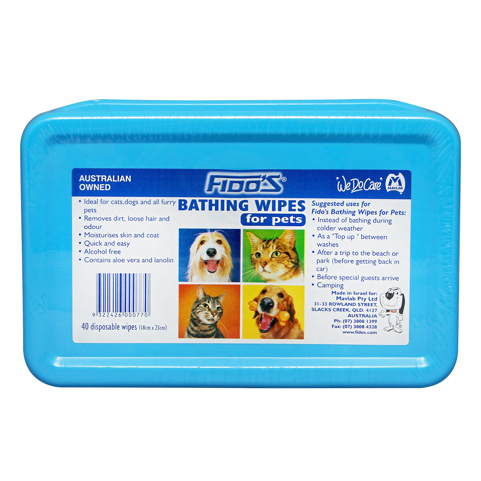 Fido's Bath Wipes Handy Pack for Dog Supplies