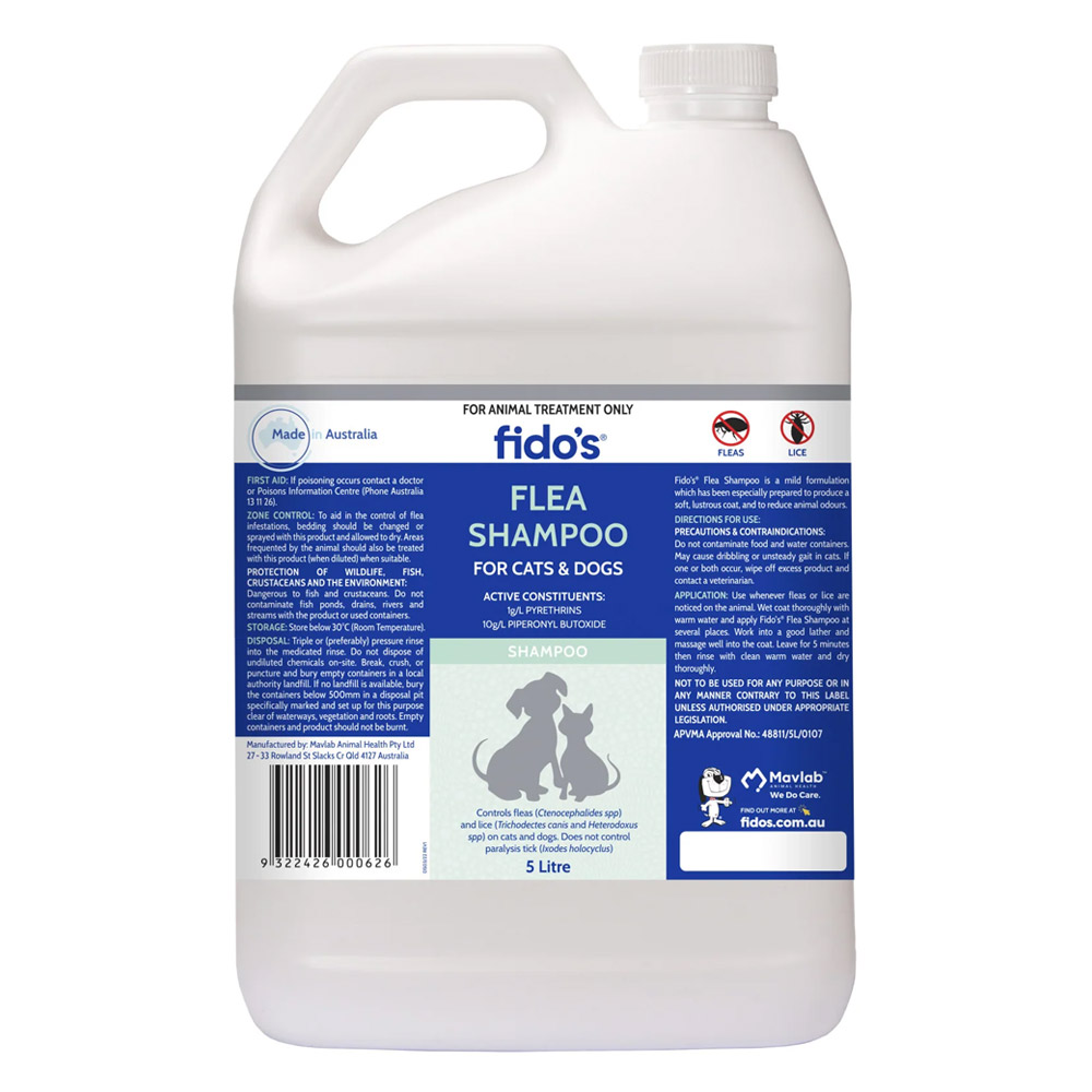 Fido's Flea Shampoo For Dogs 5 Litres