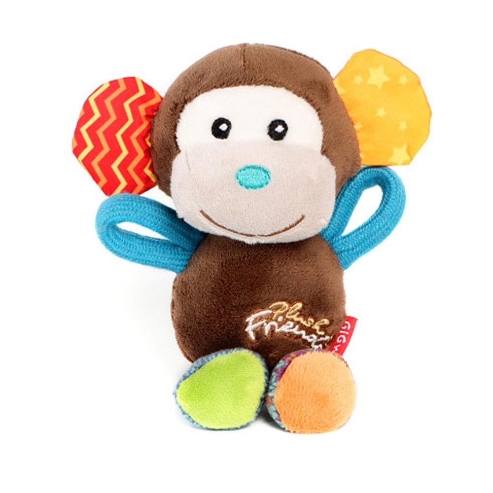 GiGwi Plush Squeaker Friendz Toy for Dogs - Monkey