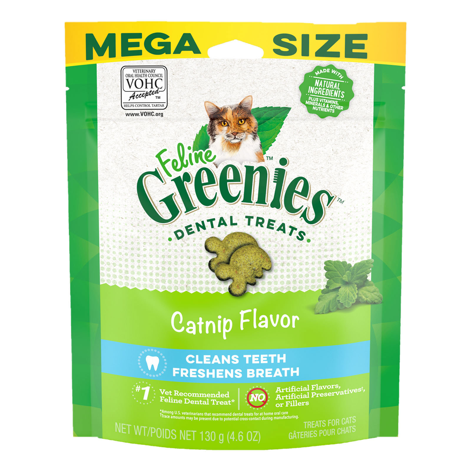 Greenies Feline Catnip Flavor Dental Cat Treats 130 Gm 1 Pack