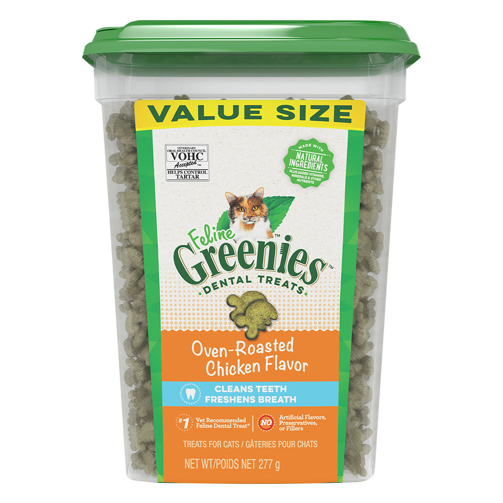 Greenies Feline Oven-Roasted Chicken Flavor Dental Cat Treats 277 Gm