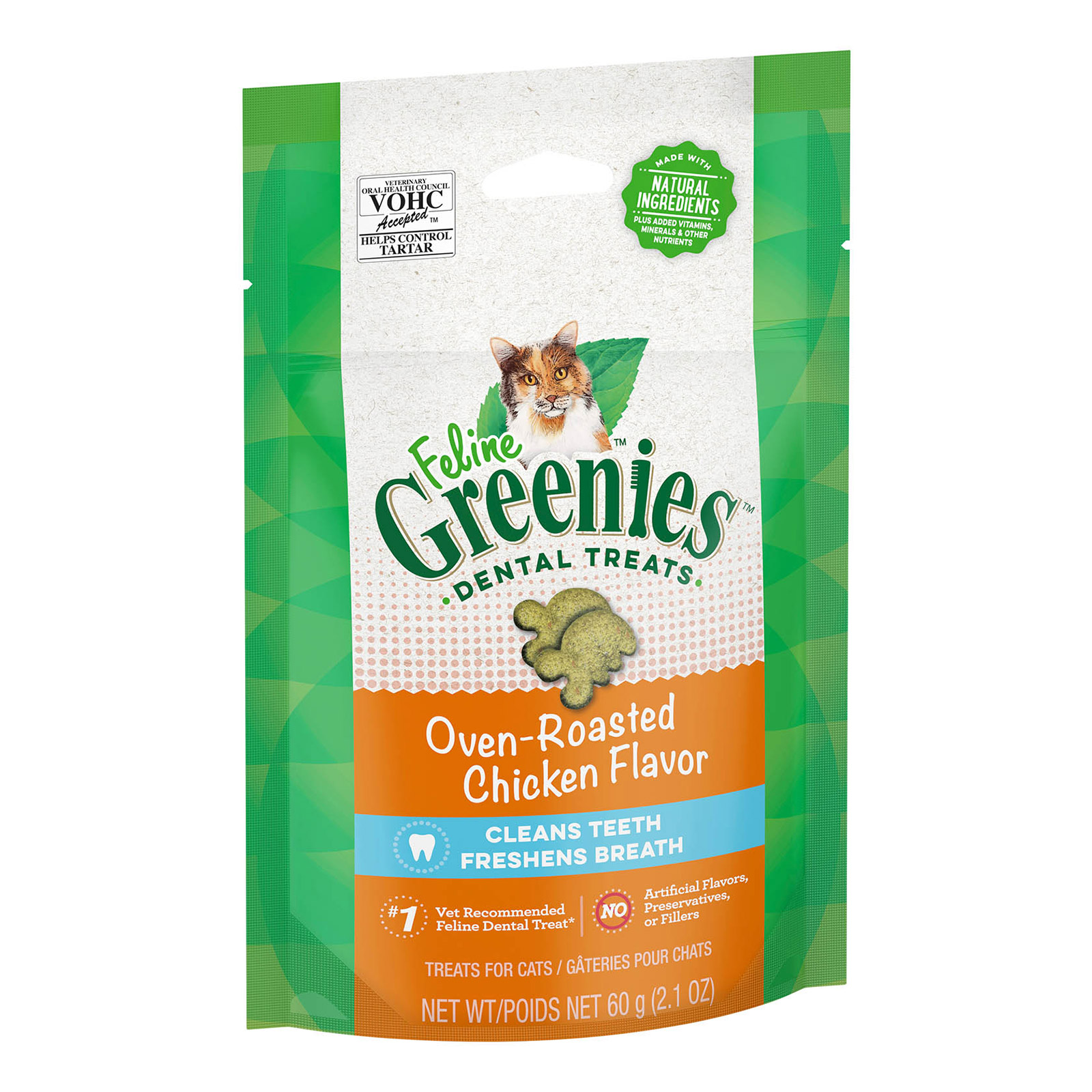 Greenies Feline Oven-Roasted Chicken Flavor Dental Cat Treats 60 gm